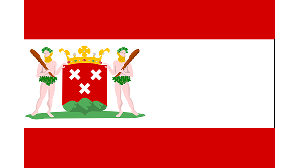 Vlag gemeente Bergen op Zoom - in kleur op transparante achtergrond - 600 * 337 pixels 
